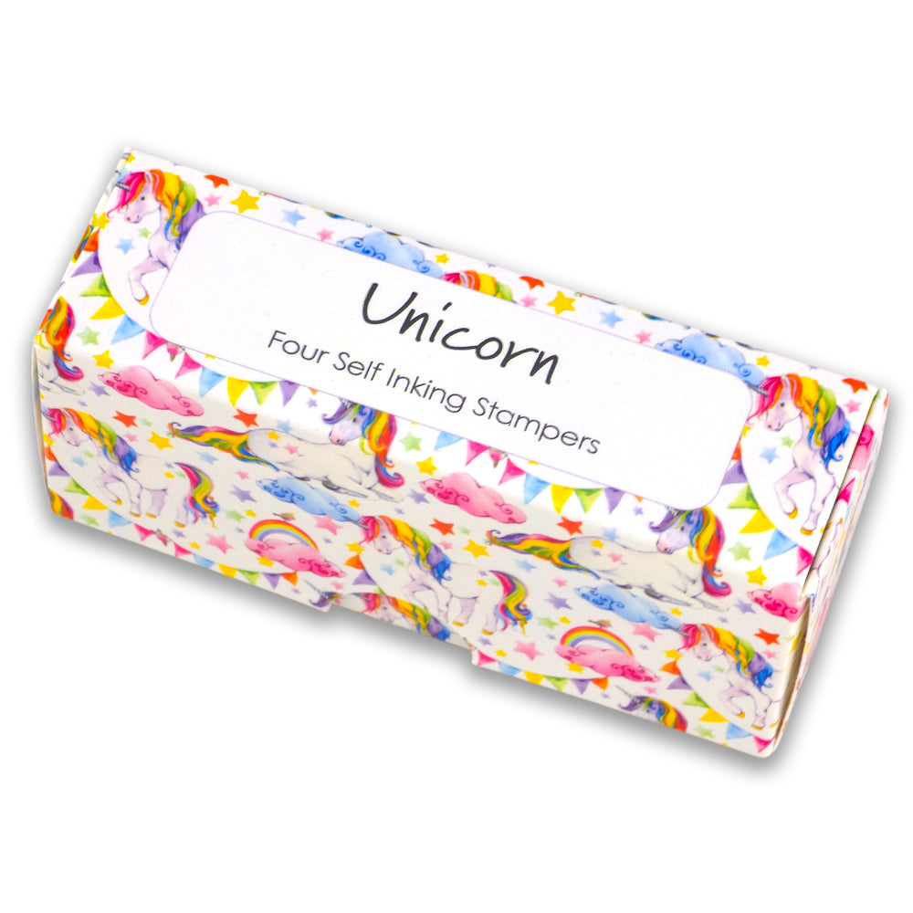 Unicorn | 4 Self Inking Stampers for Kids | Cracker Filler | Party Bag Gift