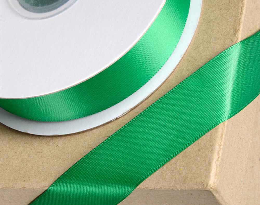 25m Emerald Green 15mm Wide Satin Ribbon for Crafts