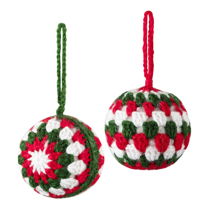 Christmas Baubles | Complete Crochet Kit | Makes Two | 8cm Wide