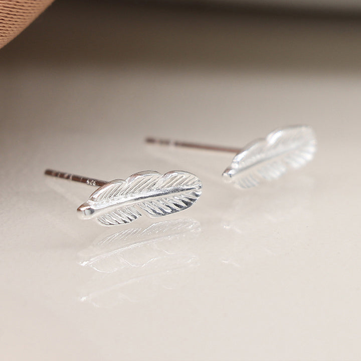 Dainty Sterling Silver Feather Stud Earrings | Mini Gift | Cracker Filler