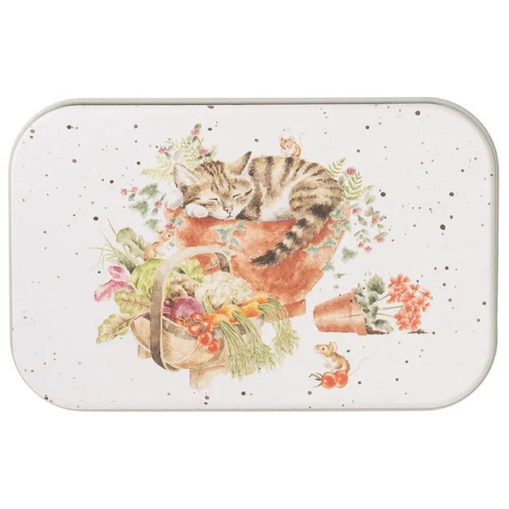 The Garden Cat | 9cm Wrendale Lidded Tin | Cracker Filler | Little Gift