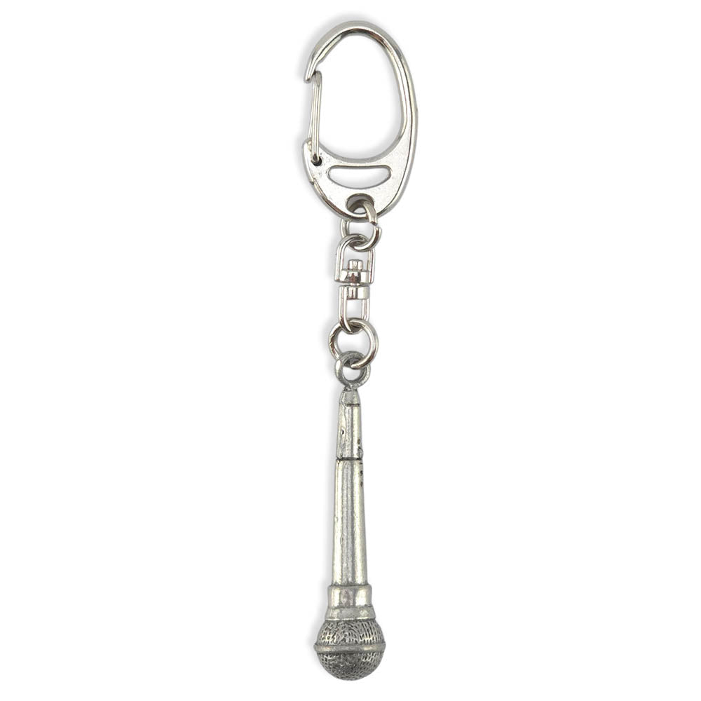 Microphone | Chunky English Pewter 3D Keyring | Little Gift | Cracker Filler
