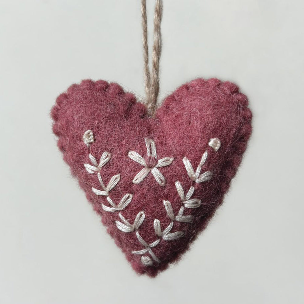 Folk Art Floral Heart Ornament | Hanging Decoration | Cracker Filler