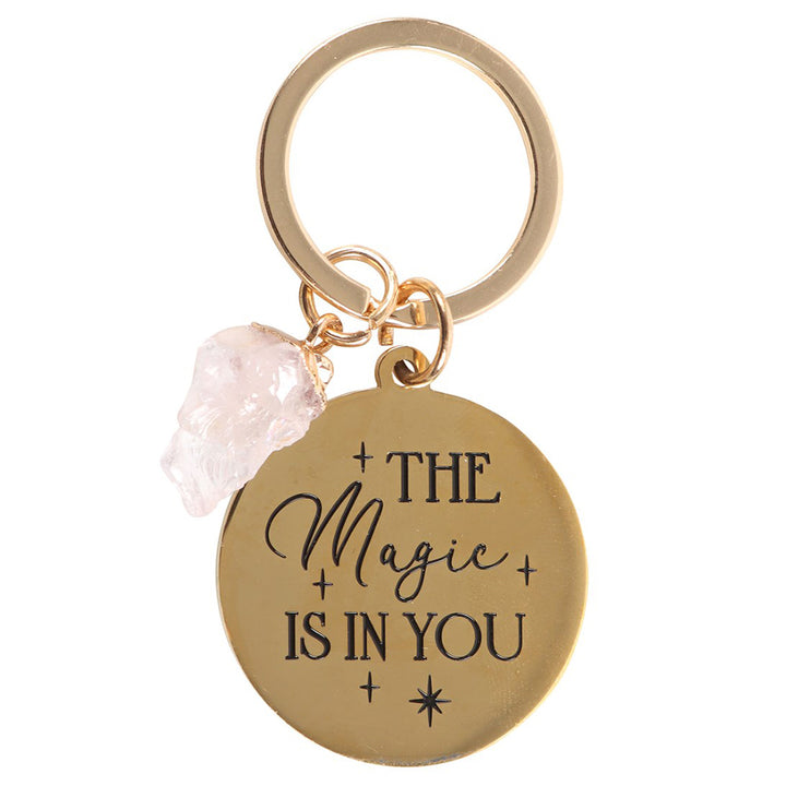 The Magic is You | Rose Quartz Crystal Keyring | Mini Gift | Cracker Filler