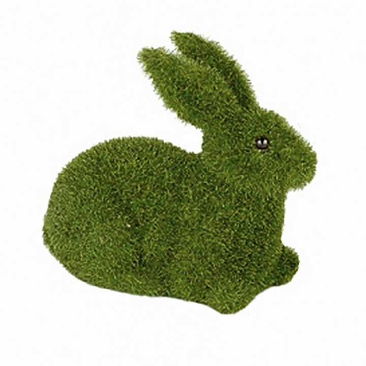 10cm Faux Moss Lying Rabbit Ornament | Spring & Easter Decoration