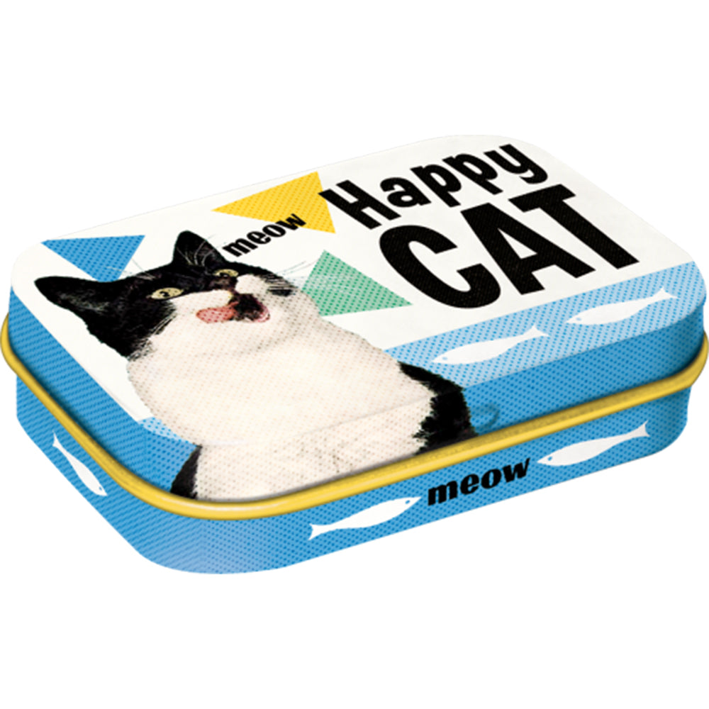 Happy Cat | 15g Sugar Free Mint Tin | Cracker Filler | Mini Gift