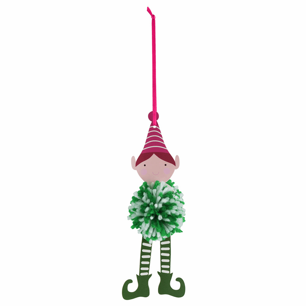 Christmas Elf Pom Pom Hanging Christmas Ornament Craft Kit