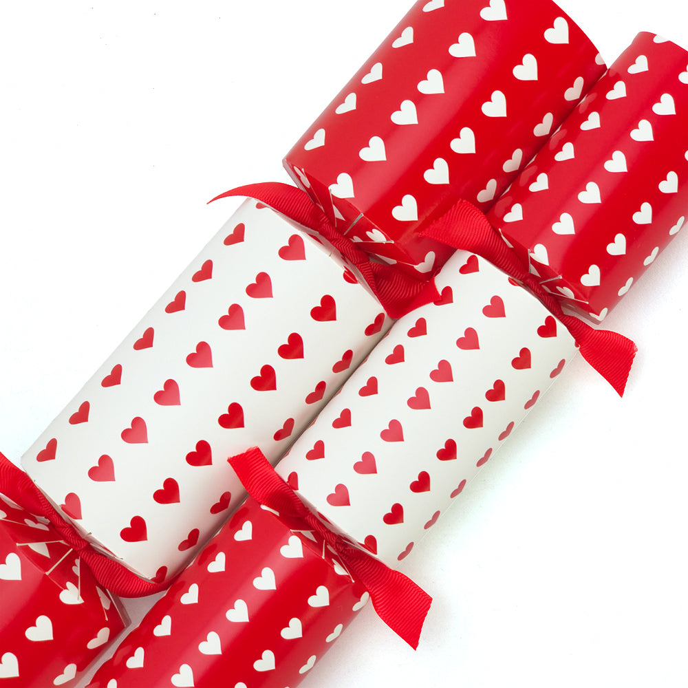 Red Polka Hearts | Cracker Making Craft Kit | Make & Fill Your Own