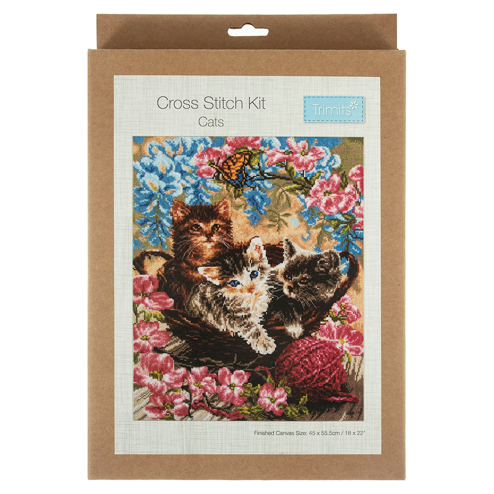 Cuddling Cats | Cross Stitch Kit | 44x55cm