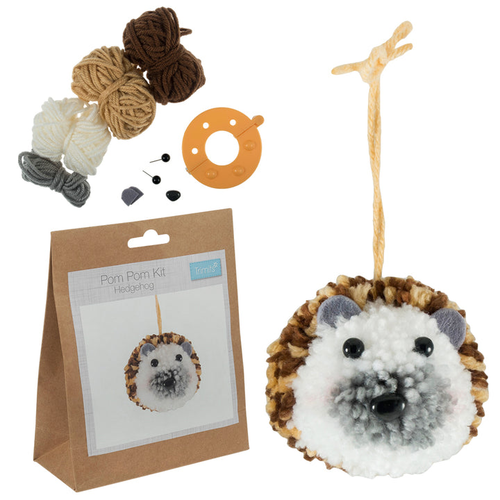 Pom Pom Hedgehog Kit | Large | Hoglet Hanging Ornament