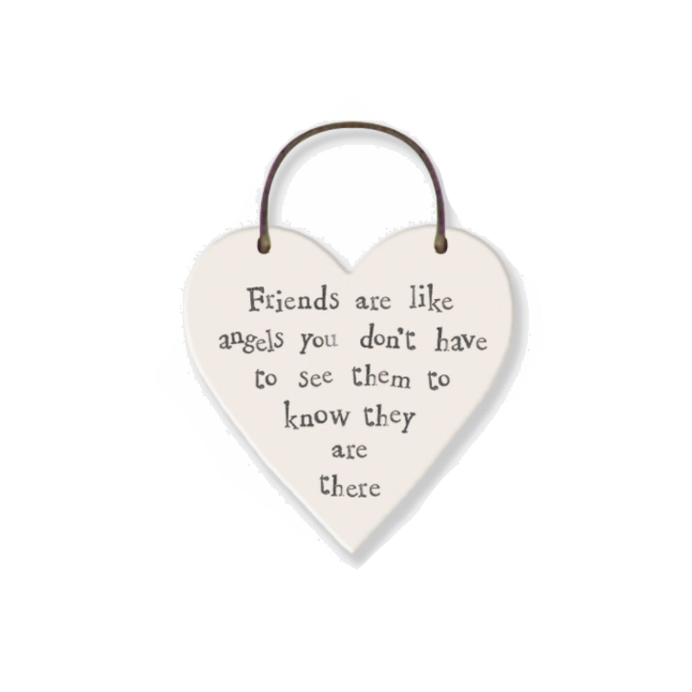 Friends are Like Angels - Mini Wooden Hanging Heart - Cracker Filler Gift