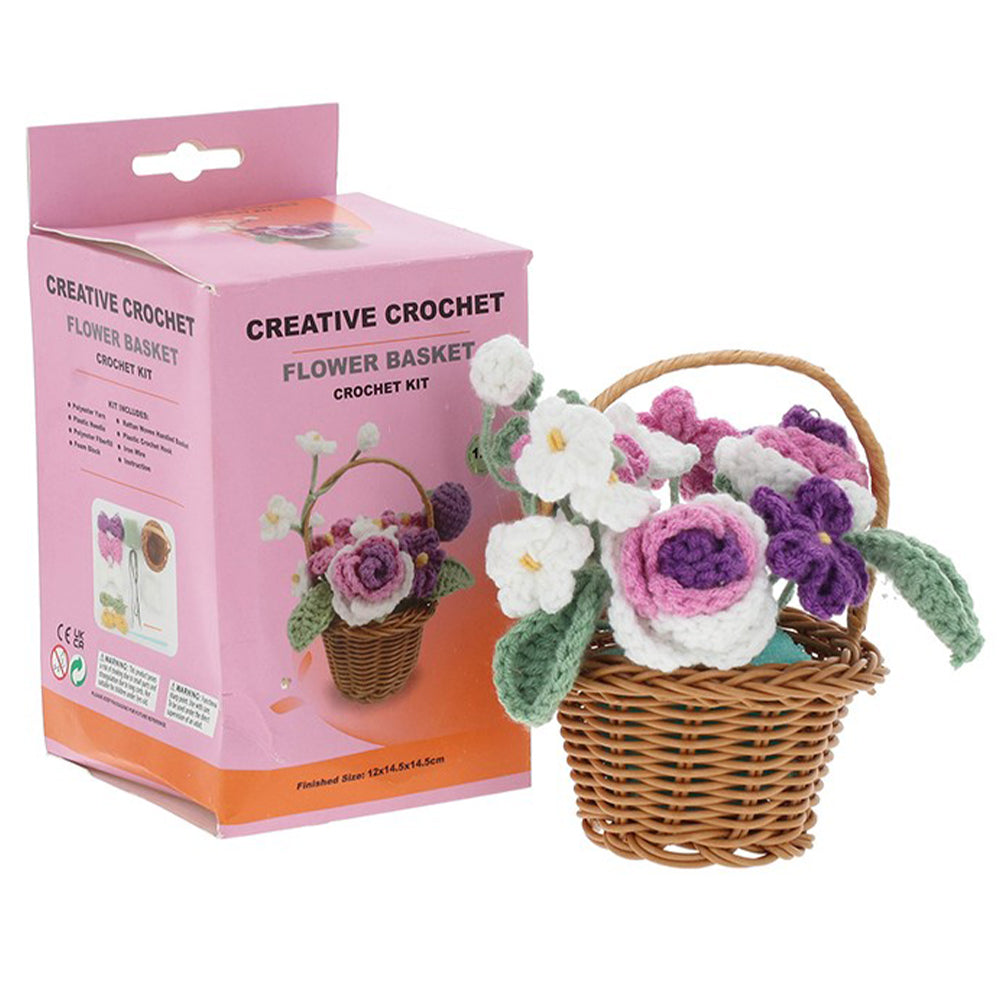 Basket of Purple Roses | Complete Beginners Crochet Kit