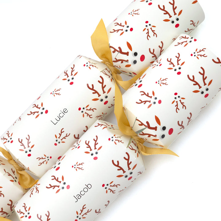 Personalised Cracker Making Craft Kit | Googly Rudolph | Makes 4 or 6 Crackers