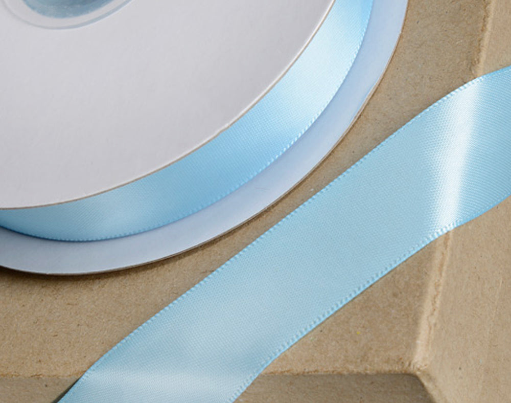 25m Baby Blue 23mm Wide Satin Ribbon for Crafts