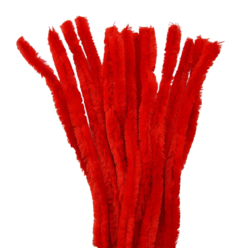 15Pk 15mm Single Colour Packs Chunky Chenille Stems Craft Pipe Cleaners