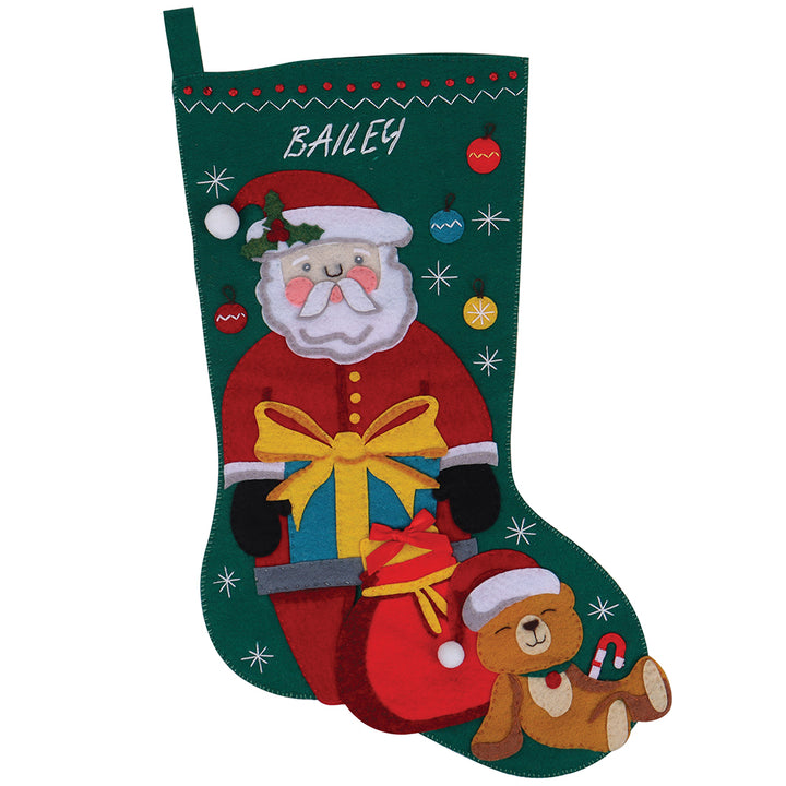 Father Christmas Felt Stocking | Sewing Kit | 46cm Long