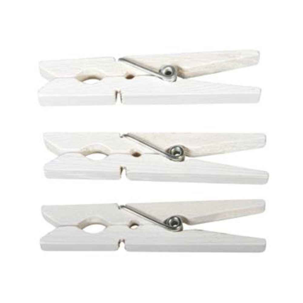 18 White 7cm Wooden Pegs for Crafts | Wooden Shapes for Crafts