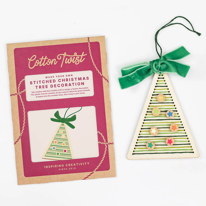 Stitched Christmas Tree Decoration | Complete Sustainable Craft Kit for Kids