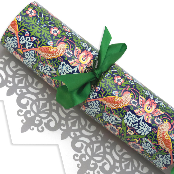 Green & Navy Strawberry Thief | William Morris | Cracker Making Craft Kit