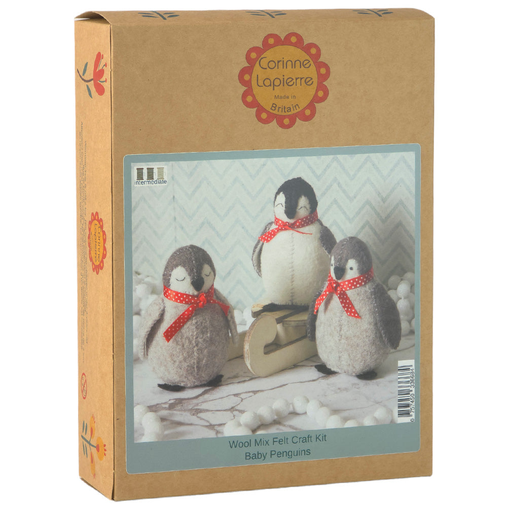 Baby Penguins | Felt Sewing Kit | Makes 3 | Corinne Lapierre