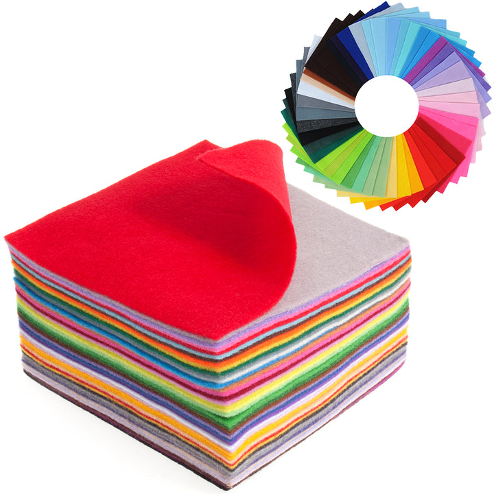 42 Piece Assorted Felt Pack | 15 x 15cm | Sewing &amp; Craft Felt