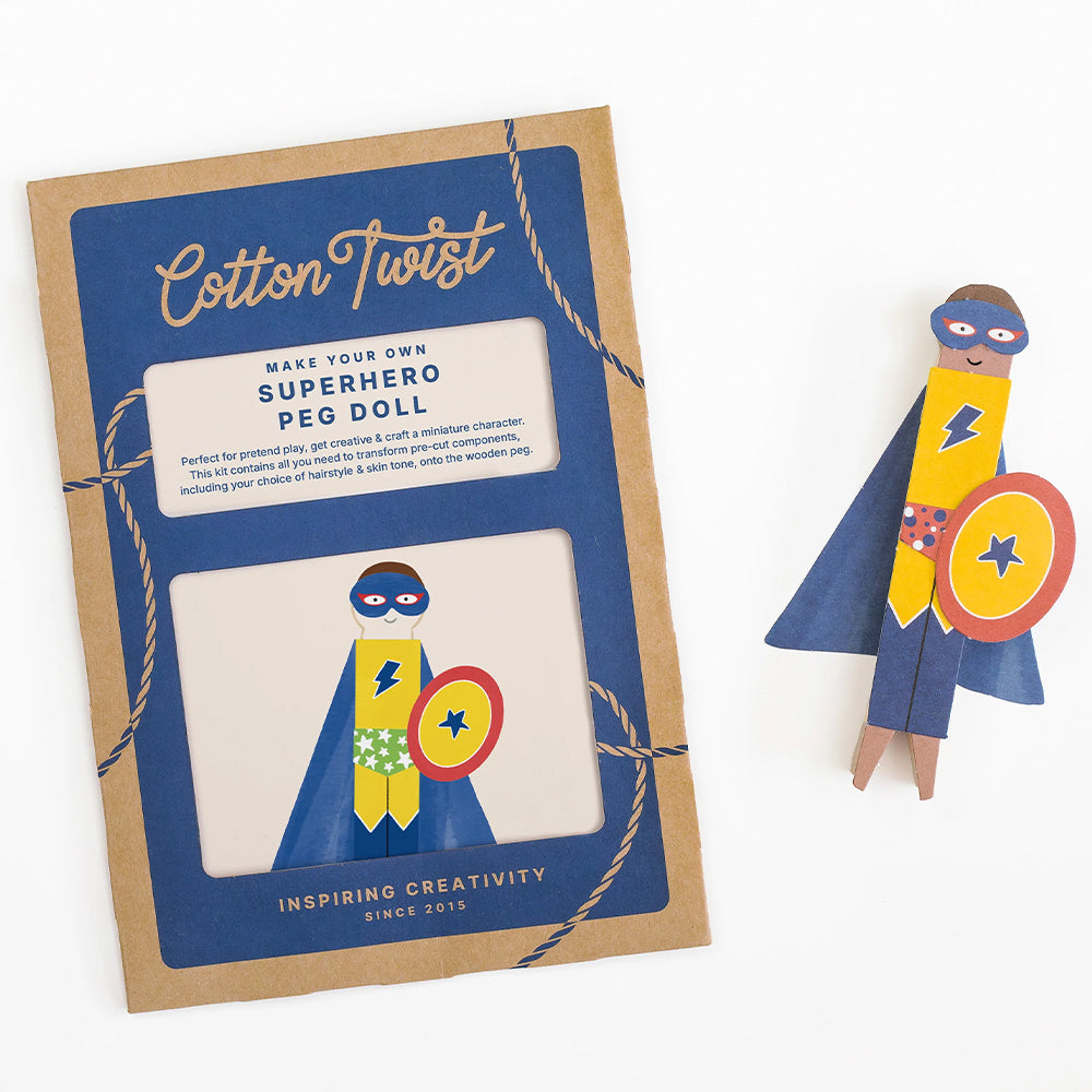 Make Your Own Superhero Peg Doll | Complete Sustainable Craft Kit for Kids