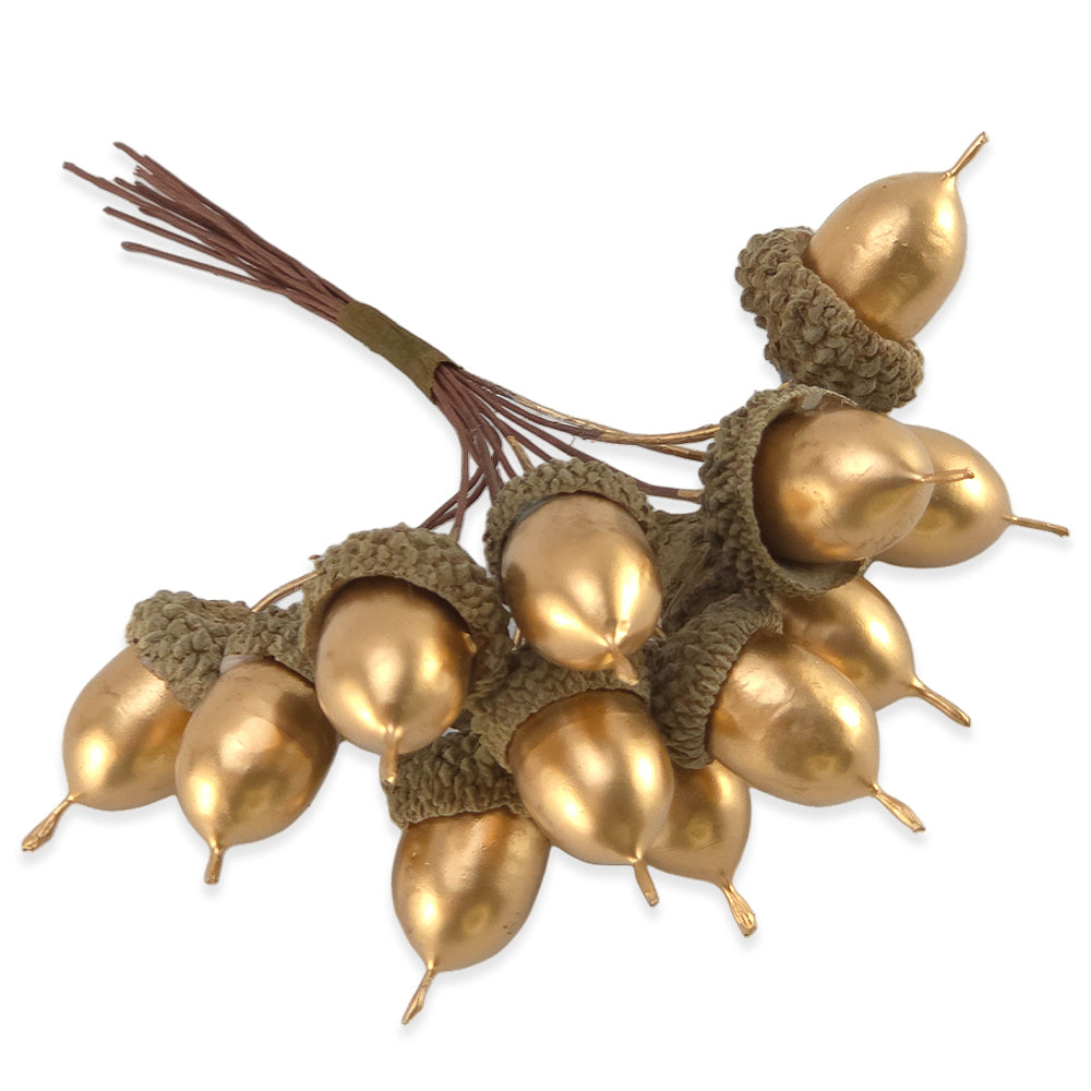 12 Golden Acorn Picks | Wreath Making &amp; Floristry