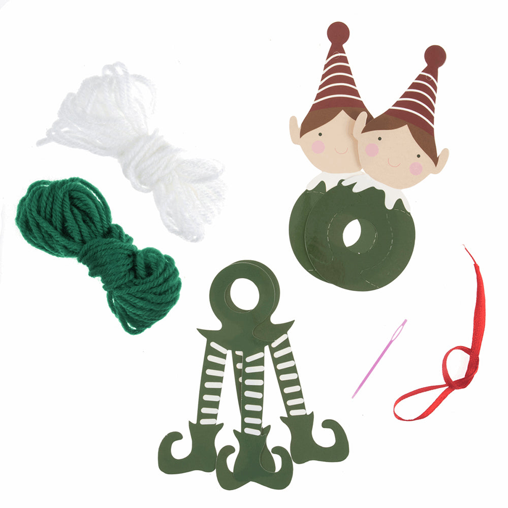 Christmas Elf Pom Pom Hanging Christmas Ornament Craft Kit