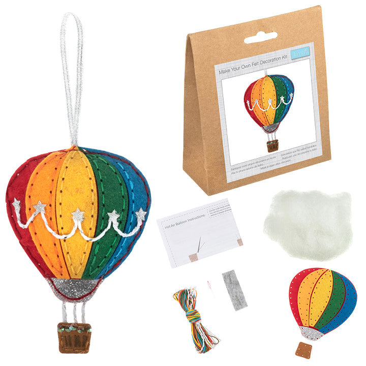 Hot Air Balloon Decoration | Mini Felt Sewing Kit | Complete Craft Kit