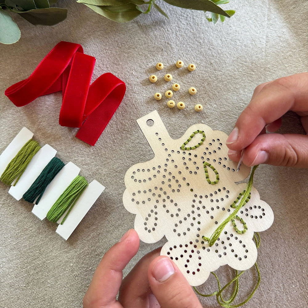 Stitched Mistletoe Christmas Decoration | Kids Complete Sustainable Craft Kit