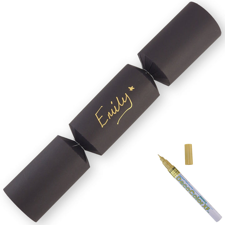 Fancy Cracker R Black | 12 Personalise Your Own Crackers | Make & Fill Your Own | With ...