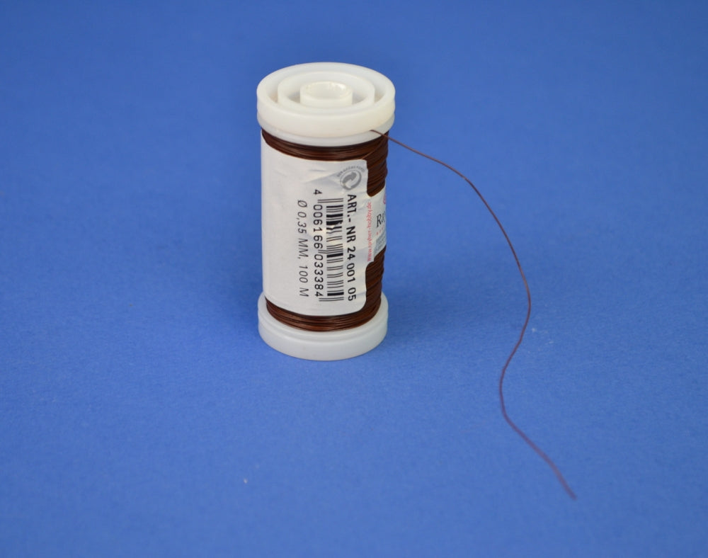 100m Reel Brown Thin Floristry Wire for Crafts - 0.35mm Thick