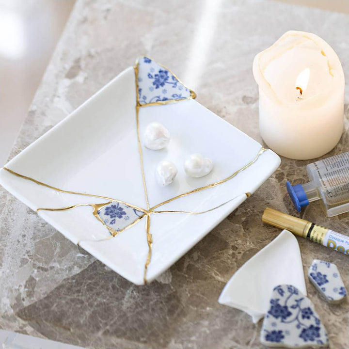 Kintsugi Complete Craft Kit | Makes a Pretty Decorative Plate | Adult Crafts