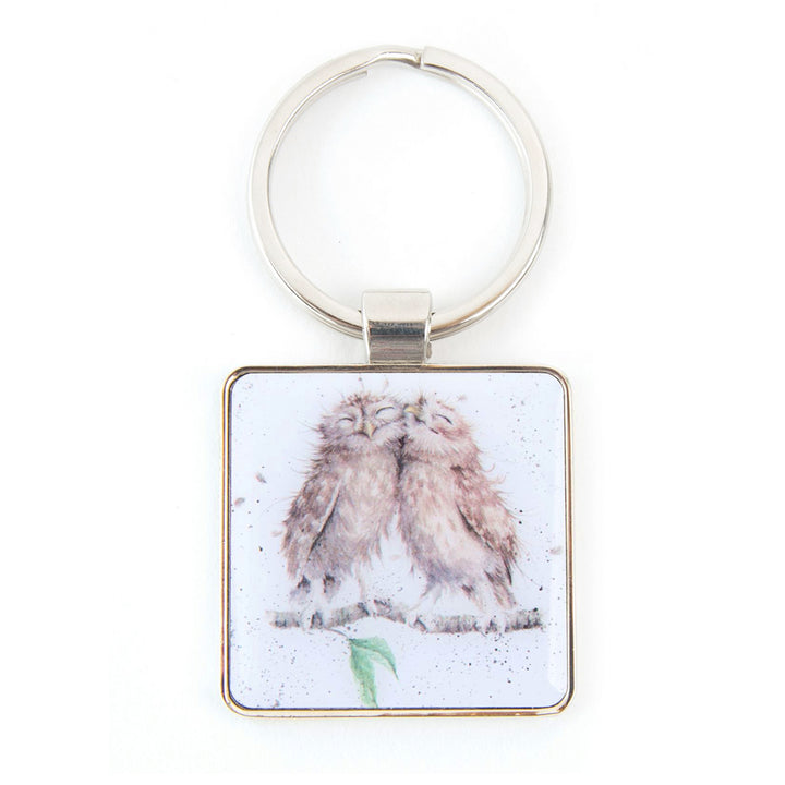 Wrendale Metal Keyring | Owls Cuddling | Cracker Filler Gift