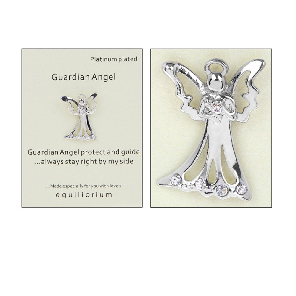 Platinum Plated Guardian Angel Pin Badge - By My Side - Cracker Filler Gift