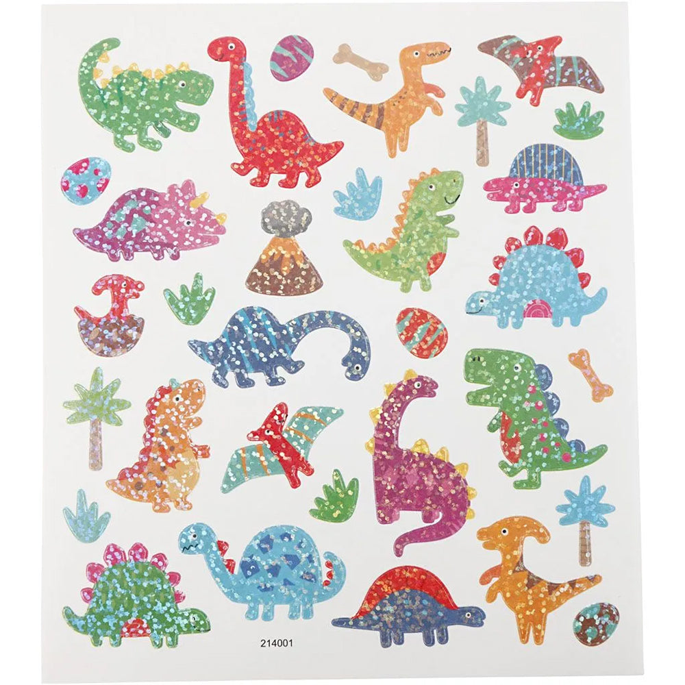 Fun Dinosaurs | Sheet of Holographic Stickers