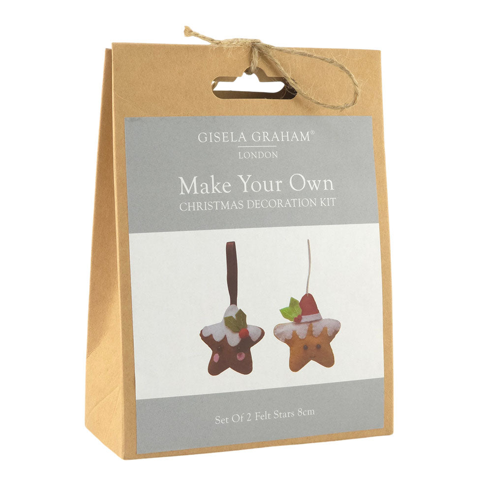 Christmas Pudding Stars | Complete Sewing & Craft Kit | Makes 2 | 8cm Tall | Gisela Graham