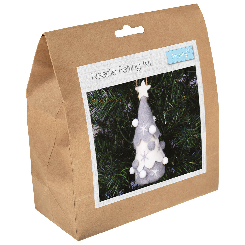 Scandi Christmas Tree Decoration | Complete Needle Felting Craft Kit | 17cm Tall