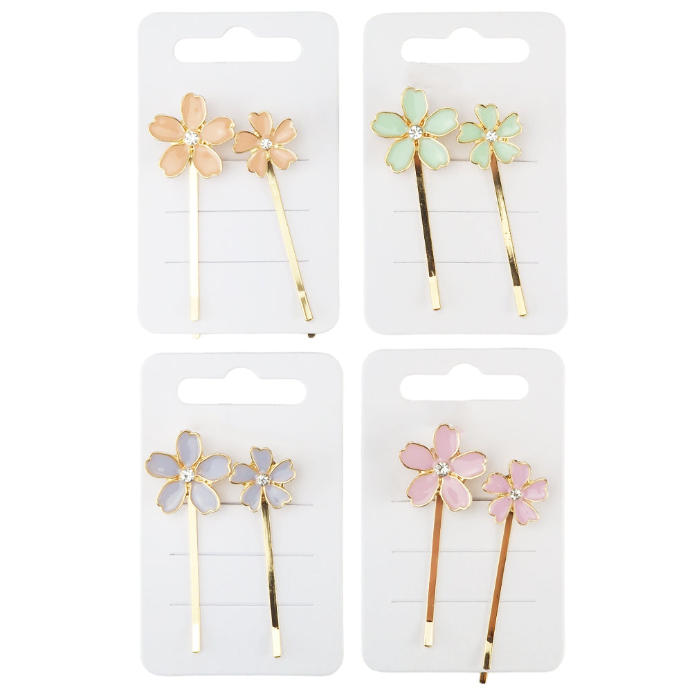 Pretty Floral Hair Slides for Ladies | Two Pack | Mini Gift | Cracker Filler