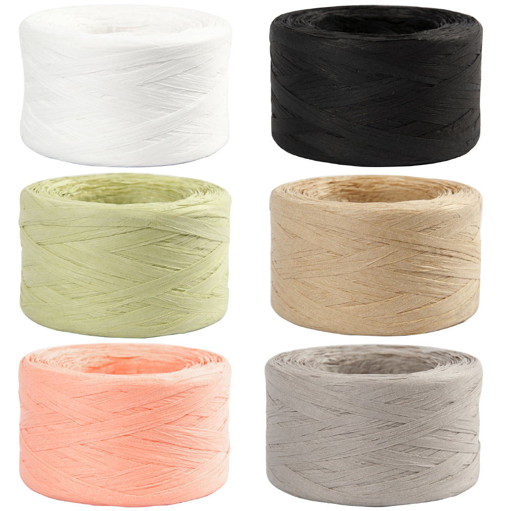 100m Paper Raffia Jumbo Roll Recyclable & Biodegradable | Choice of Colours