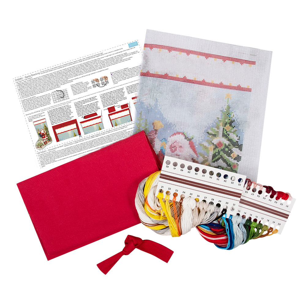 Father Christmas Stocking | Add a Name | Half Stitch Tapestry Craft Kit