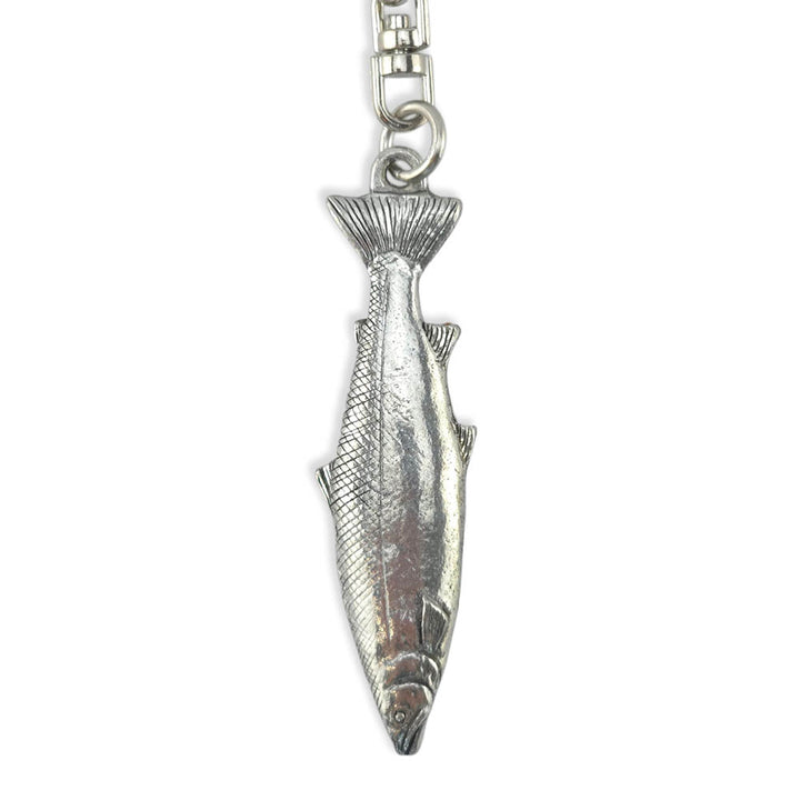 Salmon Fishing | Chunky English Pewter 3D Keyring | Little Gift | Cracker Filler
