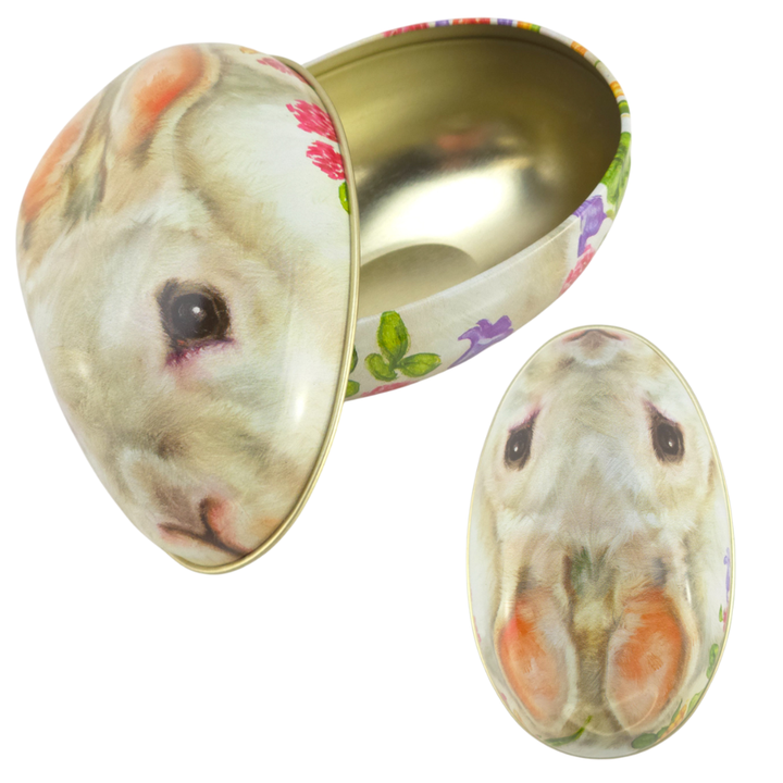 Springtime Bunnies | Two-Part Fillable Tinware Easter Egg | Lovely Gift