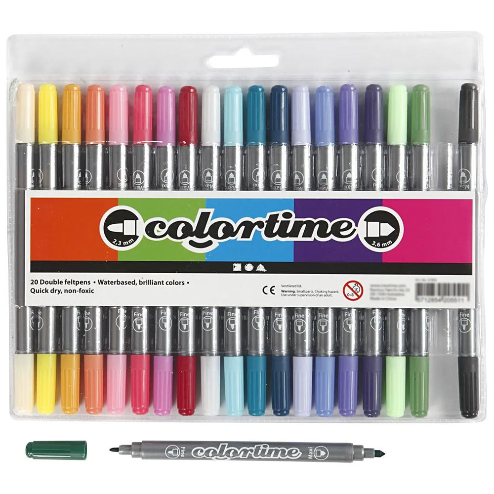 Dual Tip Pens for Colouring &amp; Illustration | 2.3mm/3.6mm | Pack of 6 or 20