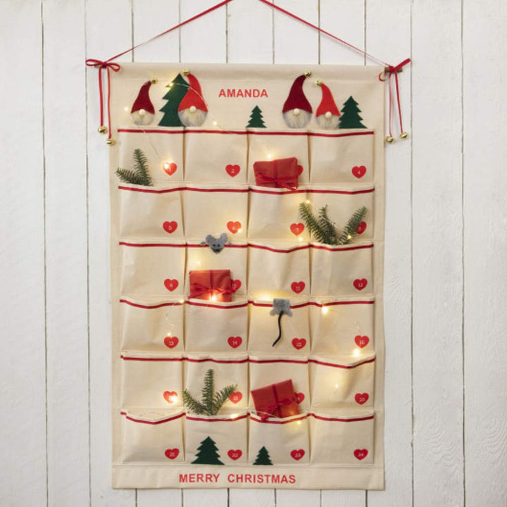 Large Cotton Fabric Advent Calendar |  Fabric Painting Craft | 93 x 60cm