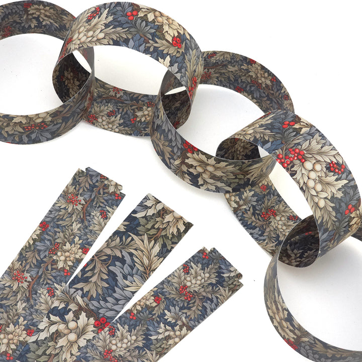 30 Reusable Christmas Paper Chains | Snowberries | No Glue Needed | 2.5m