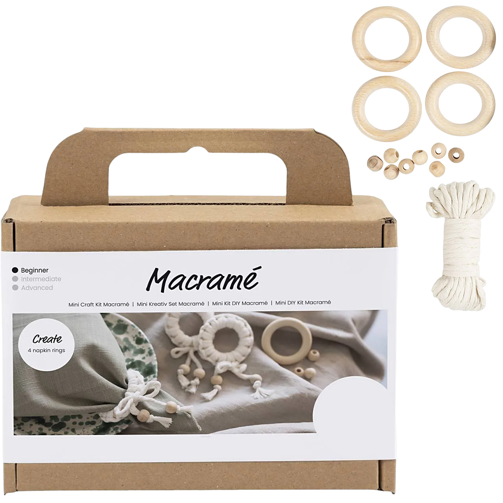 Macrame Napkin Rings | Craft Kit | Makes 4