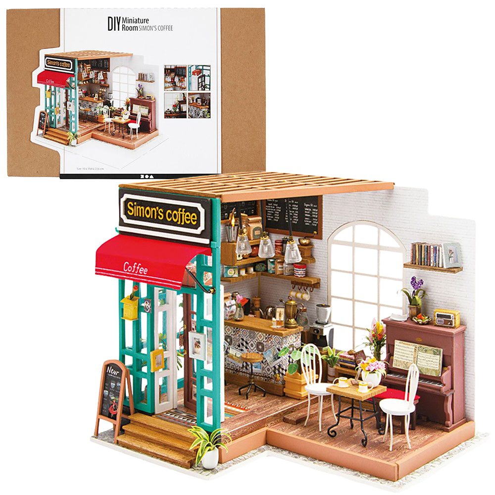 Coffee Shop | Luxury Miniature DIY Kit | Craft Kit 14+ &amp; Adults