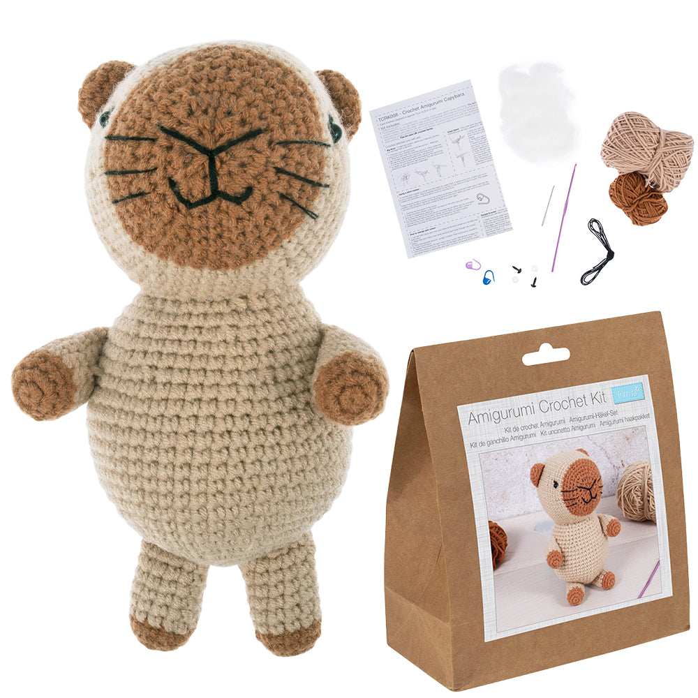Amigurumi Capybara | Complete Crochet Craft Kit | 19cm Tall