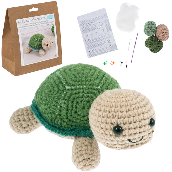 Amigurumi Tortoise | Complete Crochet Craft Kit | 19cm Tall
